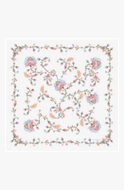 Jessie Zhao New York Dawn Garden Double Sided Silk Scarf In White
