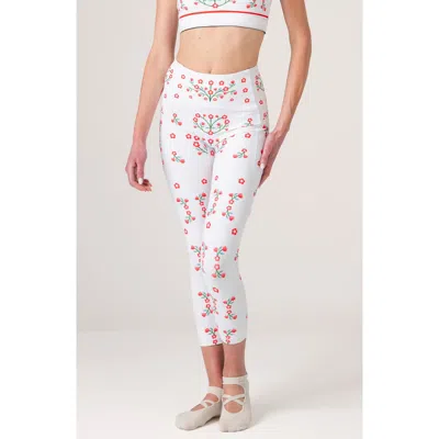 Jessie Zhao New York Day Garden High-waisted 7/8 Leggings In White