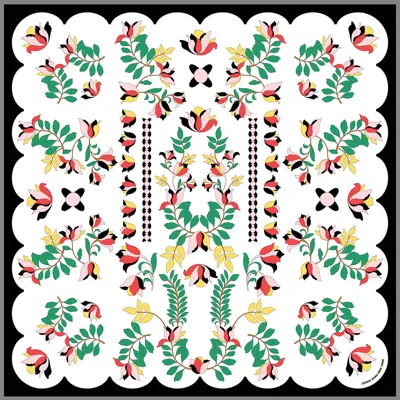 Jessie Zhao New York Double Sided Silk Scarf Floral Parade