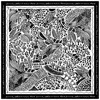 Jessie Zhao New York Double Sided Silk Scarf Of Black Garden