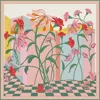 Jessie Zhao New York Double Sided Silk Scarf Of Flowers Daydreams In Pink