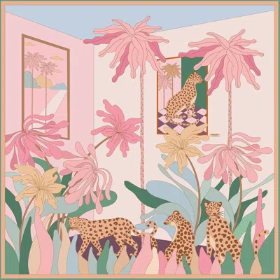 Jessie Zhao New York Double Sided Silk Scarf Of Indoor Forest
