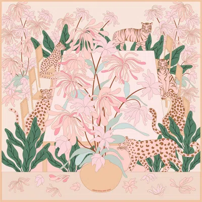 Jessie Zhao New York Double Sided Silk Scarf Of Jungle Gathering