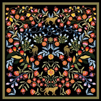 JESSIE ZHAO NEW YORK DOUBLE SIDED SILK SCARF OF NIGHT IMAGINATION