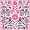 Jessie Zhao New York Double Sided Wool Silk Scarf Of Pink Garden
