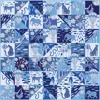 Jessie Zhao New York Double Sided Silk Scarf Of Rainforest Imagination In Blue