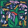 Jessie Zhao New York Double Sided Wool Silk Scarf Of Jungle Night