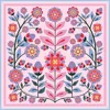 Jessie Zhao New York Double Sided Wool Silk Scarf Of Pink Garden