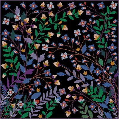 Jessie Zhao New York Double Sided Wool Silk Shawl Of Night Garden