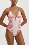 Jessie Zhao New York Ember Reversible One Piece Swimsuit In White