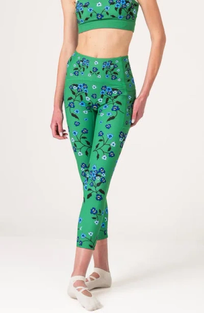 Jessie Zhao New York Emerald Echo High-waisted 7/8 Leggings In Green