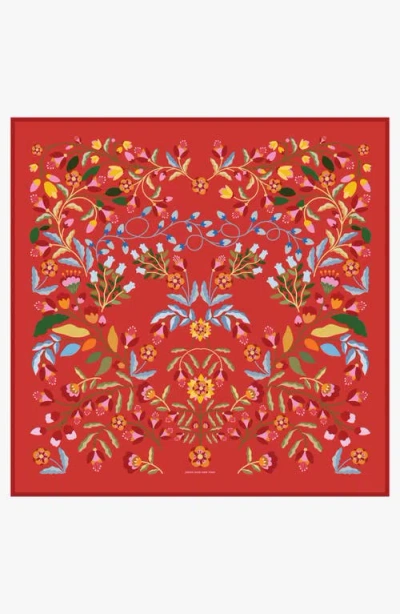 Jessie Zhao New York Festival Flora Double Sided Silk Scarf In Red