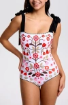 Jessie Zhao New York Floral Symphony Embroidered Swimsuit