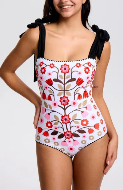 Jessie Zhao New York Floral Symphony Embroidered Swimsuit