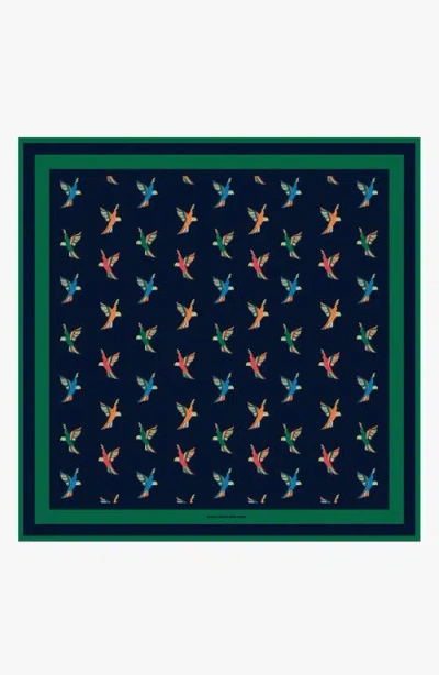 Jessie Zhao New York Freedom Wings Double Sided Silk Scarf In Blue
