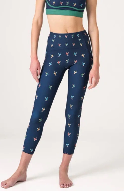 Jessie Zhao New York Freedom Wings High-waisted 7/8 Leggings In Blue
