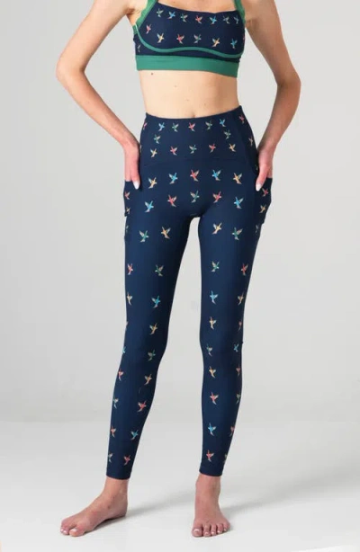 Jessie Zhao New York Freedom Wings High-waisted Leggings In Blue