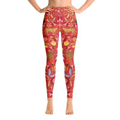 Jessie Zhao New York High Waist Yoga Leggings In Holiday In Red
