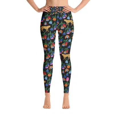 Jessie Zhao New York High Waist Yoga Leggings In Jungle Night In Black