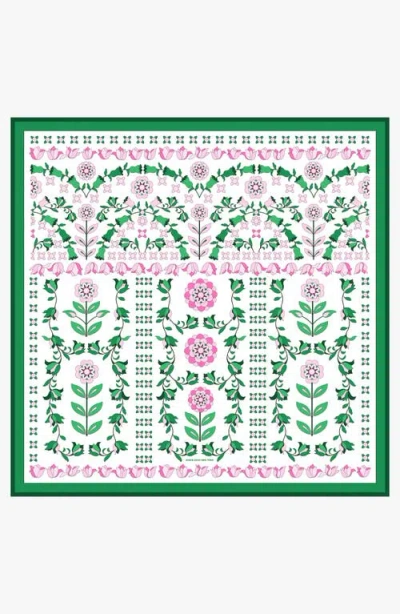 Jessie Zhao New York Ivy Parterre Double Sided Silk Scarf In Green