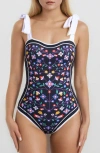 Jessie Zhao New York Jungle Puzzle Reversible One-piece Swimsuit