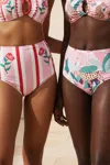 Jessie Zhao New York Jungle Rose Reversible Bikini Bottom In Multi