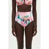 Jessie Zhao New York Jungle Rose Reversible Bikini Bottom In Pink
