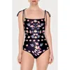 Jessie Zhao New York Midnight Garden Reversible One-piece Swimsuit