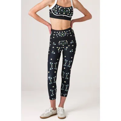 Jessie Zhao New York Night Garden High-waisted 7/8 Leggings In Black