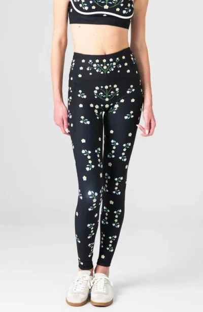 Jessie Zhao New York Night Garden High-waisted Leggings In Black