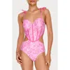 Jessie Zhao New York Pink Bloom One-piece Swimsuit In Pink