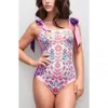 Jessie Zhao New York Pink Garden Reversible One Piece Swimsuit In Purple