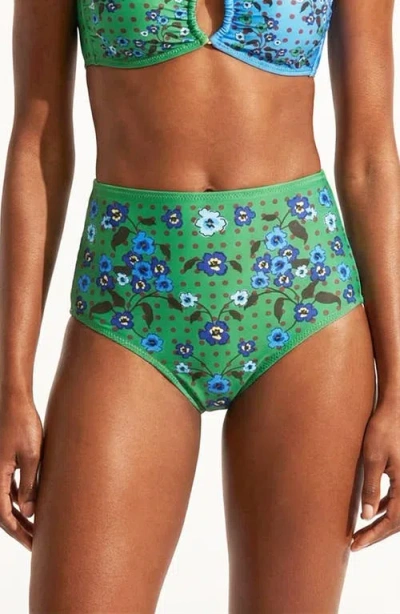 Jessie Zhao New York Polka Bloom Reversible Bikini Bottom In Multi