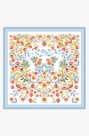 Jessie Zhao New York Porcelain Jardin Double Sided Silk Scarf In Blue