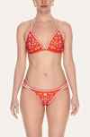 Jessie Zhao New York Red Garden Reversible Bikini Set In Orange