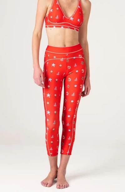 Jessie Zhao New York Red Tides High-waisted 7/8 Leggings
