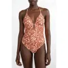Jessie Zhao New York Savanna Reversible One Piece Swimsuit In Brown