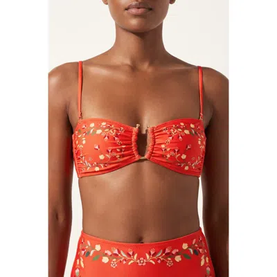 Jessie Zhao New York Scarlet Bloom Reversible Square Bandeau Top In Multi