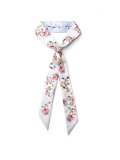 Jessie Zhao New York Silk Skinny Scarf Dawn Garden