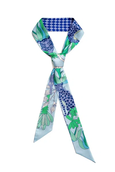 Jessie Zhao New York Silk Skinny Scarf Jungle Party