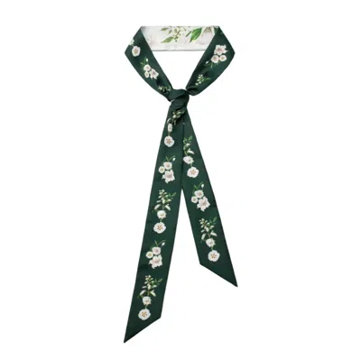 Jessie Zhao New York Silk Skinny Scarf Lily Garden