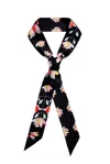 Jessie Zhao New York Double Sided Silk Scarf Midnight Garden In Multi