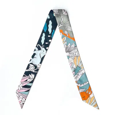 Jessie Zhao New York Silk Skinny Scarf Of World Travel