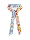 Jessie Zhao New York Silk Skinny Scarf Pink Blossom Jungle