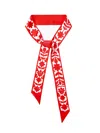 Jessie Zhao New York Silk Skinny Scarf Red Blessing