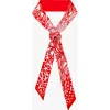 Jessie Zhao New York Silk Skinny Scarf Scarlet Tree Of Life In Burgundy