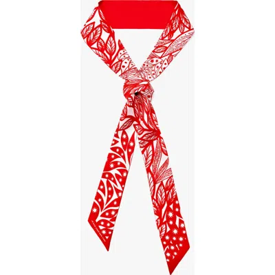 JESSIE ZHAO NEW YORK JESSIE ZHAO NEW YORK SILK SKINNY SCARF SCARLET TREE OF LIFE