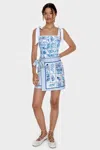 Jessie Zhao New York Swim Cover Up Skirt-blue Garden In Blue