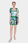 Jessie Zhao New York Swim Cover Up Skirt-green Wonderland In Multi