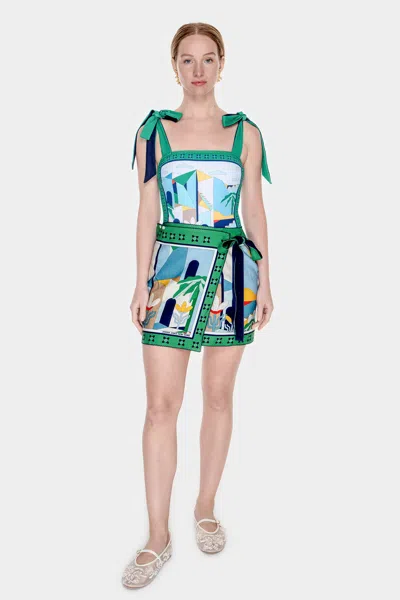Jessie Zhao New York Swim Cover Up Skirt-green Wonderland